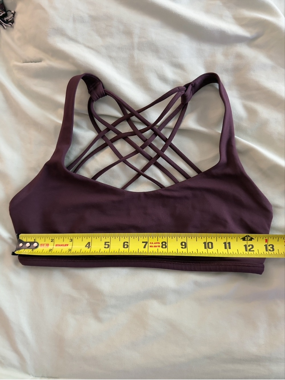 lululemon athletica Free to Be Wild Plum Lattice-Back Sports Bra yoga Size 6